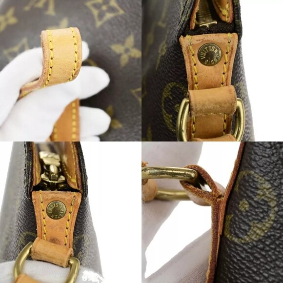 Auth LOUIS VUITTON Logo Drouot Shoulder Bag Monogram Leather Brown - Picture 9 of 16